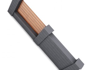 concrete fence 02 3D Modell