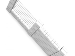 concrete fence 02 3D Modell