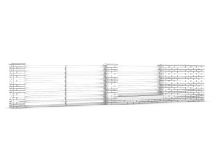 concrete fence with gate 03 3D Модель
