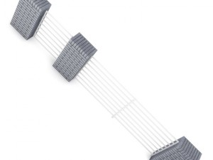 concrete fence with gate 05 3D Model