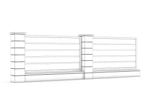 concrete fence 05 3D Model