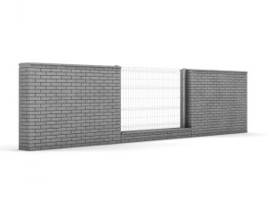 concrete fence 06 3D Model