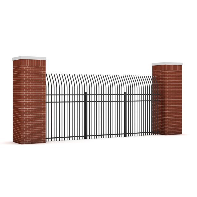 concrete fence 07 3D Модель .c4d .max .obj .3ds .fbx .stl .blend 