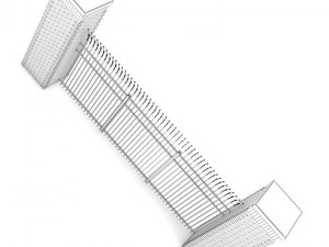 concrete fence 07 3D Модель