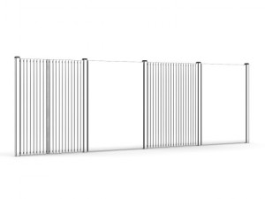 concrete and wood fence 01 3D Модель