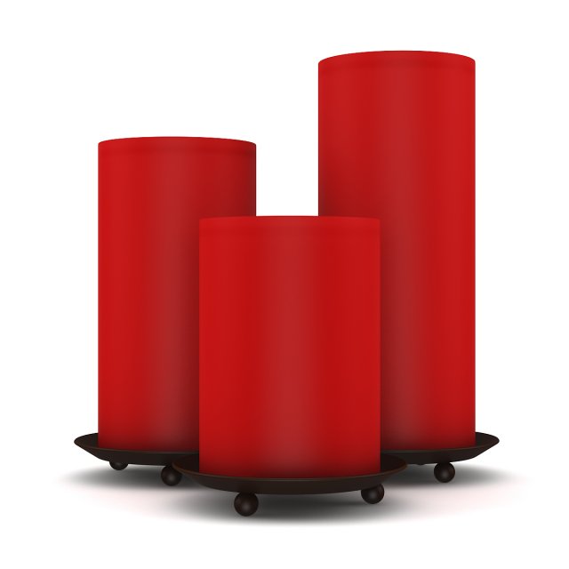 red candles Model 3D .c4d .max .obj .3ds .fbx .stl .blend 