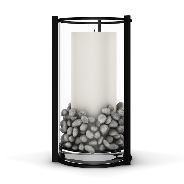white candle in glass Modèle 3D .c4d .max .obj .3ds .fbx .stl .blend 