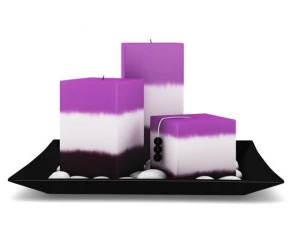 фиолетово-белые свечи 3D Модель