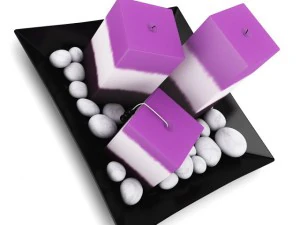 purplewhite candles 3D Model