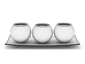 golden candlesticks 3D Model