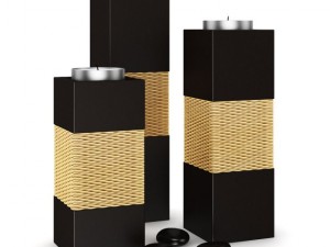 wooden candlesticks 3D Model