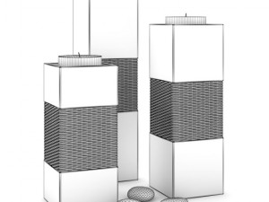 wooden candlesticks Model 3D