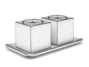 double metal candles 3D Model