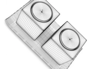 double metal candles 3D Model