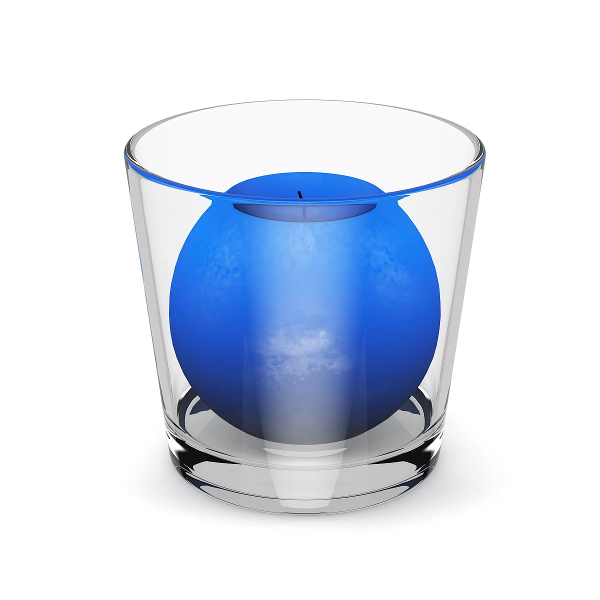 blue candle in glass 3D Model .c4d .max .obj .3ds .fbx .stl .blend
