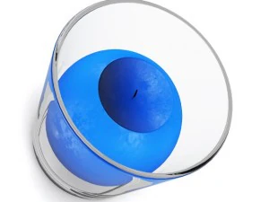 blue candle in glass 3D Model
