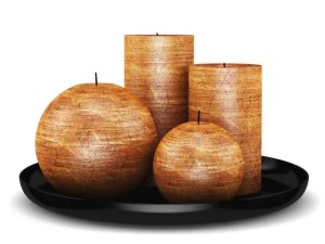 набор оранжевых свечей 3D Модель