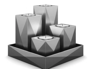 набор металлических свечей 3D Модель