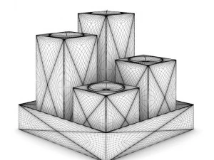 metal candles set 3D Model