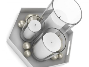 white candles set 3D मॉडल