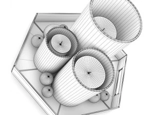 white candles set 3D Model