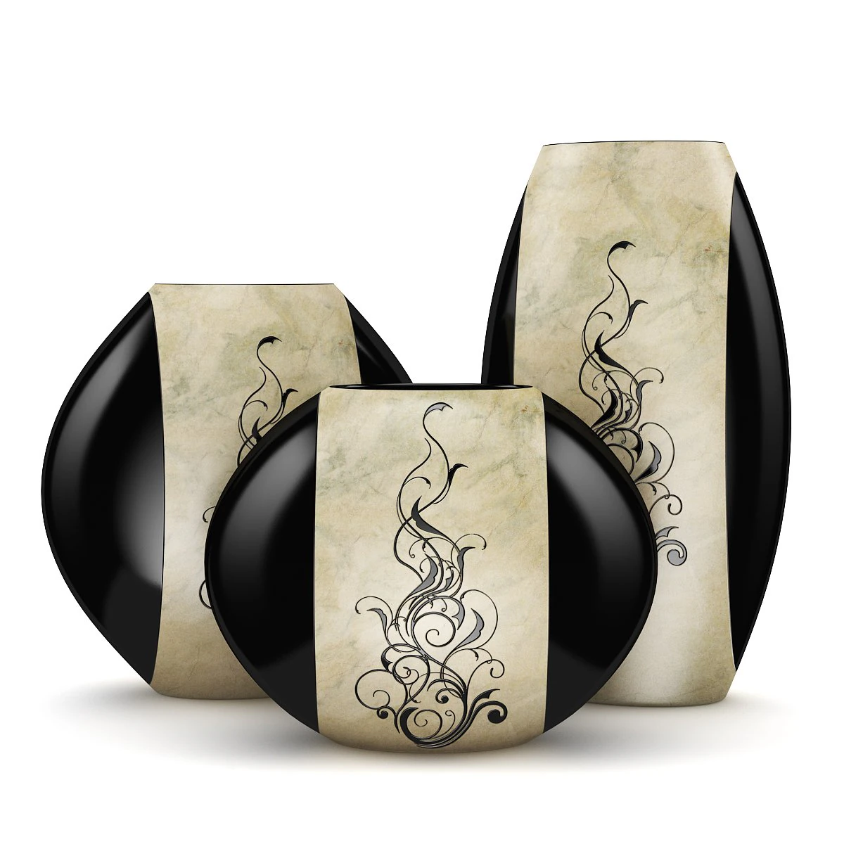 ceramic vases 1 3D Model .c4d .max .obj .3ds .fbx .stl .blend 