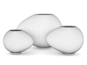 dark blue vases Modelo 3D