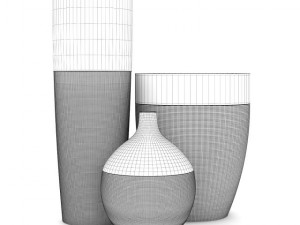 black and white vases 3D Model