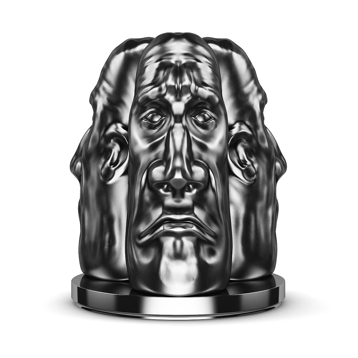 three faces figure 3D Model .c4d .max .obj .3ds .fbx .stl .blend