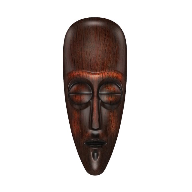 african mask 1 3D Модель .c4d .max .obj .3ds .fbx .stl .blend 