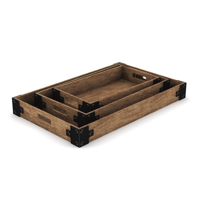 wooden trays 3Dモデル .c4d .max .obj .3ds .fbx .stl .blend 