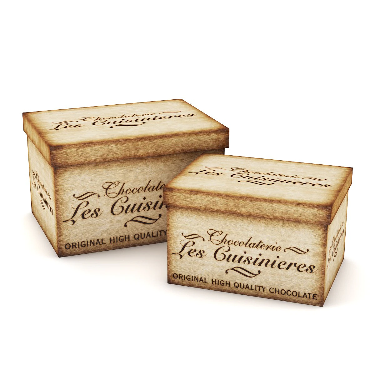 decorative boxes 1 3D Model .c4d .max .obj .3ds .fbx .stl .blend 