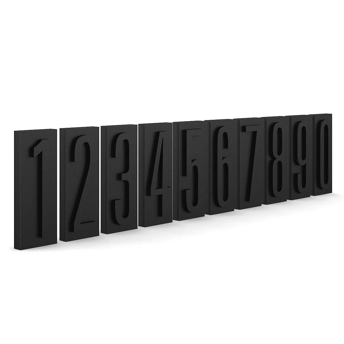 wall numbers 0  9 3D Model .c4d .max .obj .3ds .fbx .stl .blend 