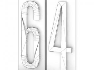 wall numbers 0  9 Model 3D
