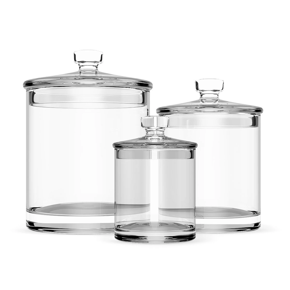 glass jars 1 3D Model .c4d .max .obj .3ds .fbx .stl .blend