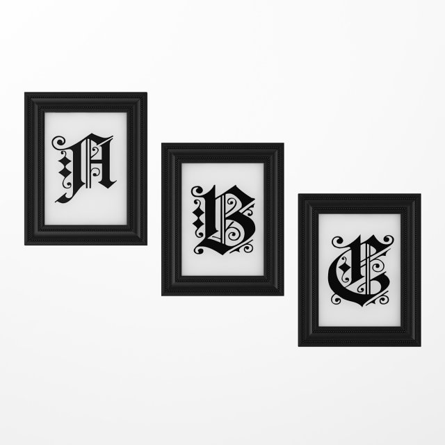 wall pictures 3 Modèle 3D .c4d .max .obj .3ds .fbx .stl .blend 