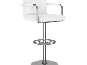 leather hocker chair 1 3D Model