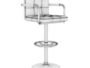 leather hocker chair 1 3D Model