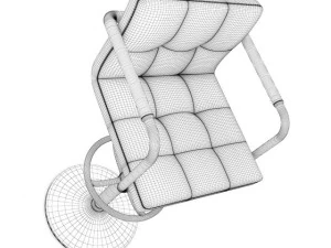 leather hocker chair 1 3D Model