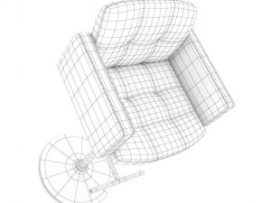 leather hocker chair 2 3Dモデル