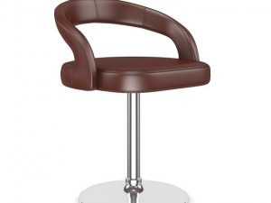 leather hocker chair 3 3D Model