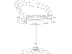 leather hocker chair 3 3D Model