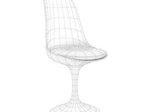 white plastic chair 3D Modell