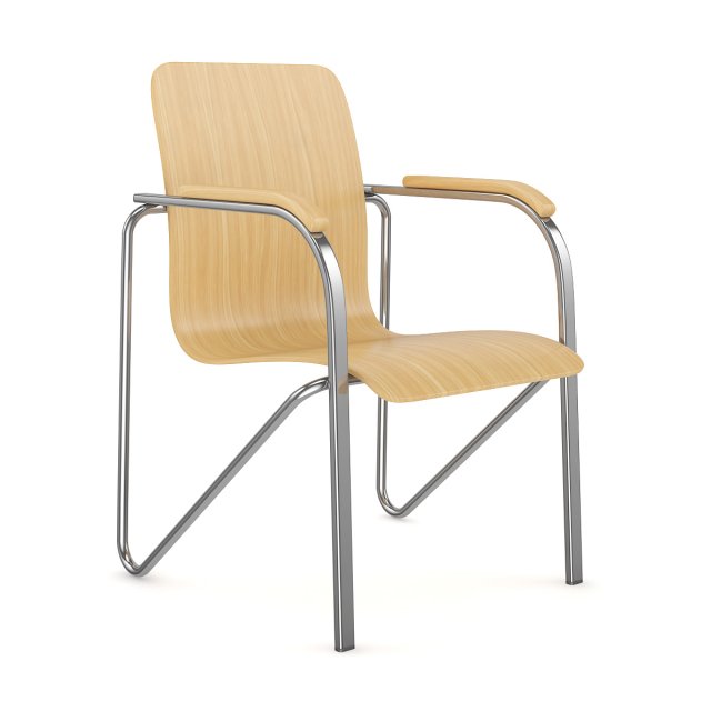 chromewood chair 3D Model .c4d .max .obj .3ds .fbx .stl .blend 