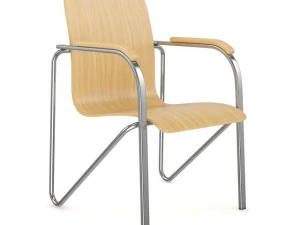 Stuhl aus Chromholz 3D Modell