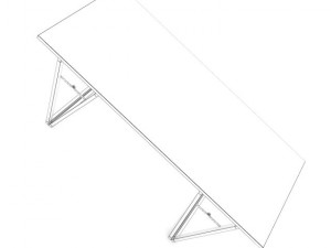 white modern table Model 3D