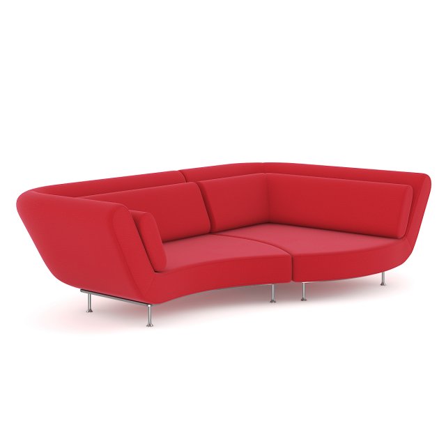 red sofa Modèle 3D .c4d .max .obj .3ds .fbx .stl .blend 