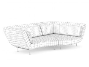 red sofa Modèle 3D