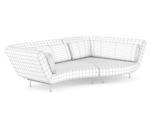red sofa 3D Model