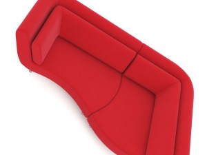 red sofa Modèle 3D